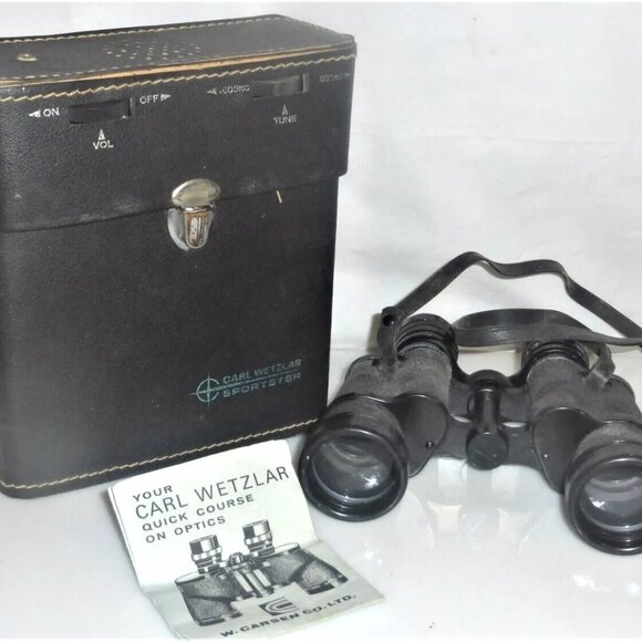 RARE Vintage Binoculars w/ RADIO Carl Wetzlar Sportster BINOCULARS 8x40 - Picture 1 of 11
